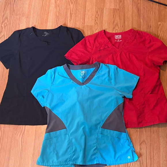 Cherokee Tops - Women’s scrub tops - Black, Red, and Blue